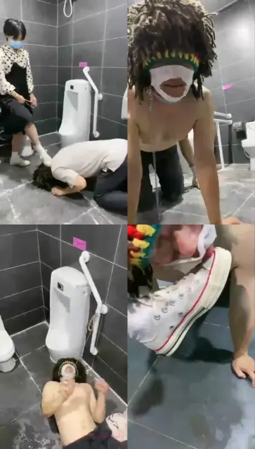 【美离子】厕所调教，鞋底清洁器赏赐圣水，帆布鞋白袜【43分钟】【普清】
